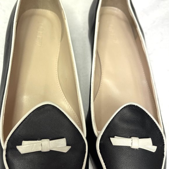 NWT J.Crew Black and White Loafers with Bow Detail - Picture 7 of 10